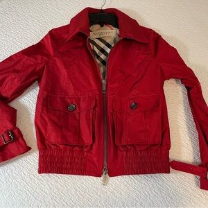 Burberry Brit Vibrant Red Bomber Jacket/Windbreaker